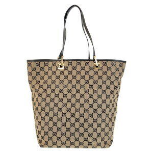 Gucci black GG leather canvas tote bag